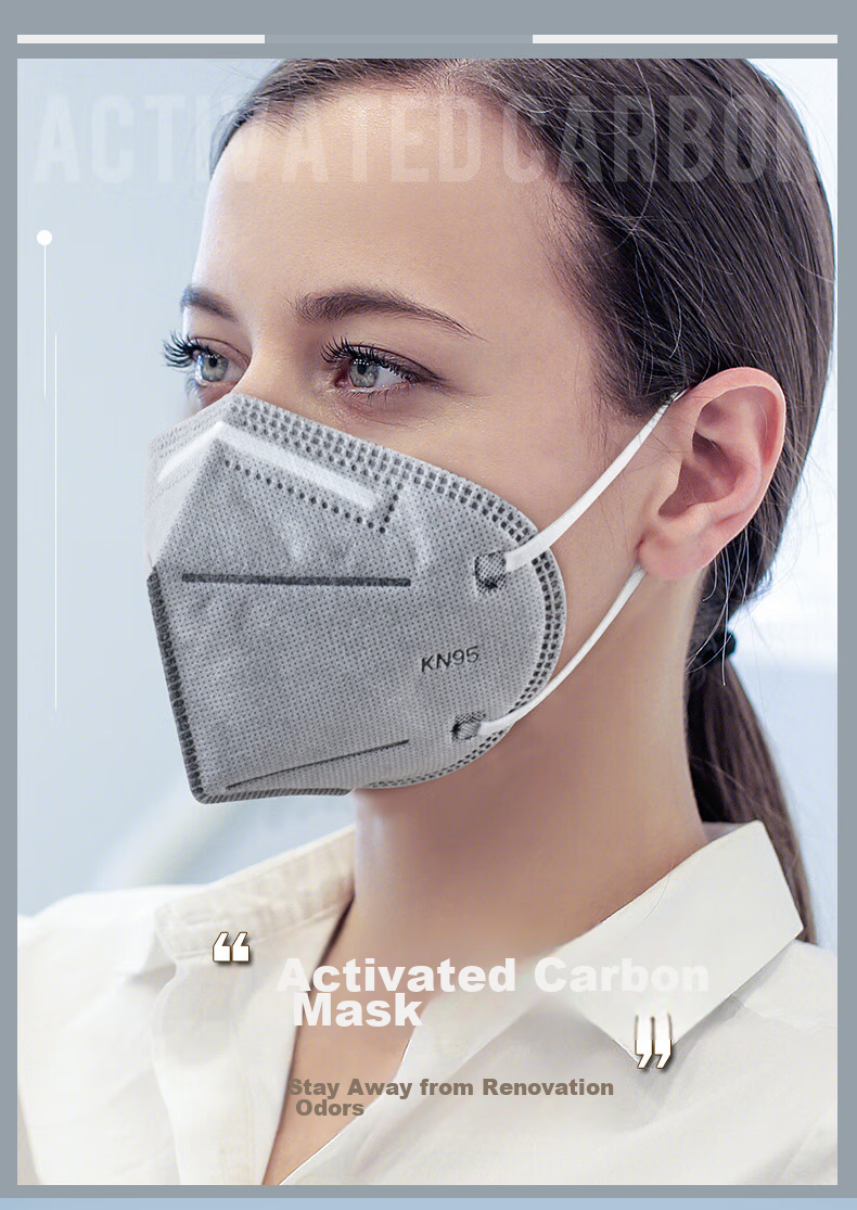 AMS KN95 Face Mask Individually Wrapped, Industrial Protection against Pollen Dust Sand Smog Droplets, Men's Sun Protection Renovation Formaldehyde Odor Allergy Women's Commute Grinding Specialized 50 Pieces/Box 2