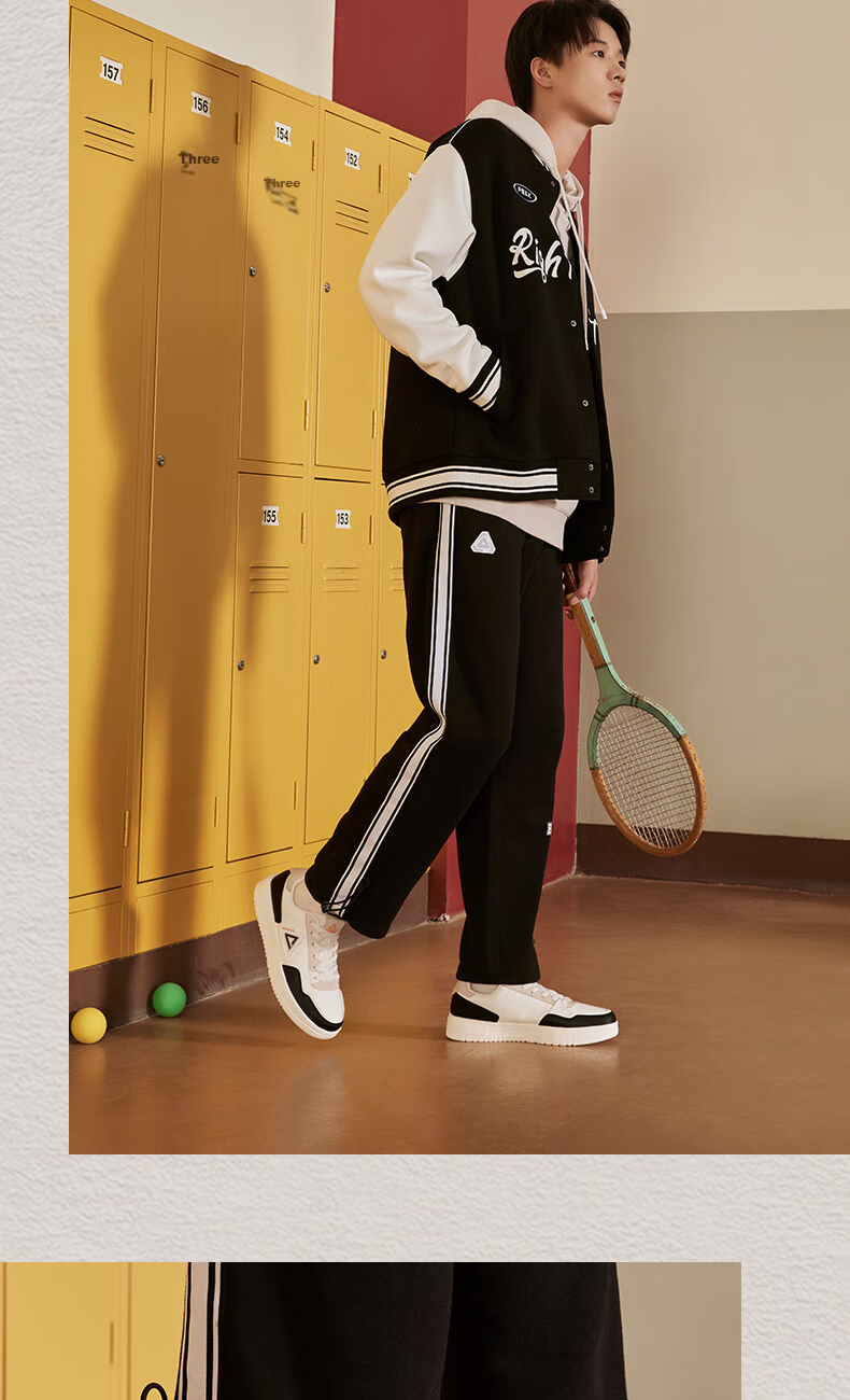 PEAK Men's Sneakers, Summer Low-Top Casual Shoes, Air Force One Style White Shoes, Versatile Sports Shoes for Men DB531127 13