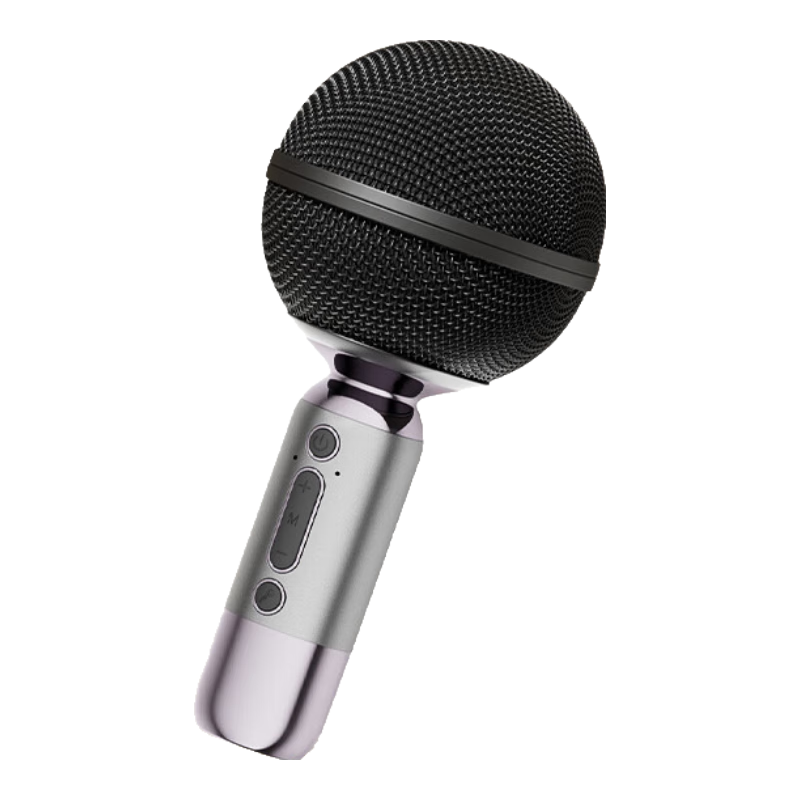 QuanminKge Microphone Phone Karaoke Microphone, Children's Microphone Speaker All-In with Built-In Sound Card, Home KTV Speaker, Birthday Gift, MB53 Black
