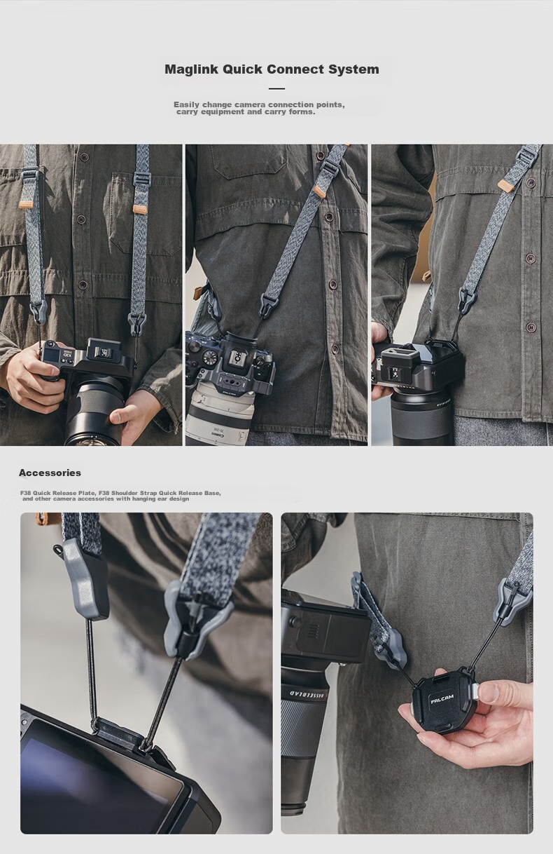 Ulanzi, You Lan Zi, Peregrine Falcon, Camera Wrist Strap with Magnetic Single-Handed Wrist Strap Shoulder Strap Crossbody DSLR Mirrorless Digital Camera Quick-Release Genuine Leather Wristband Fast Connection Safety Hand Strap Lanyard 10