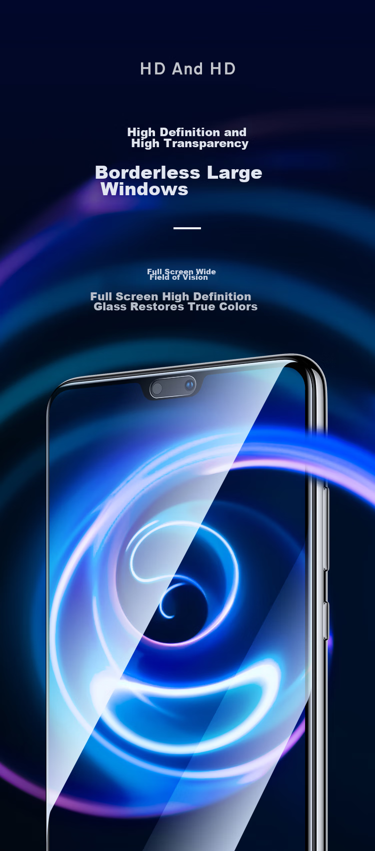 Yisika Tempered Glass Screen Protector for Huawei P20 Pro, Full Coverage, Shatterproof Edge, High-Definition Anti-Scratch Anti-Drop Low Fingerprint Protective Glass for P20 Pro Phone JM342 Black 7