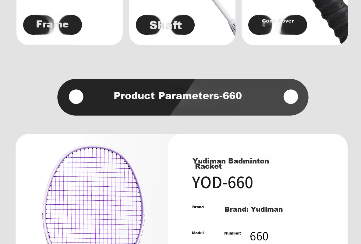Yodiman Fresh White Pair of Badminton Rackets, Full Carbon Ultra-Light 6U Double Rackets 650+660 (Badminton Set) 28