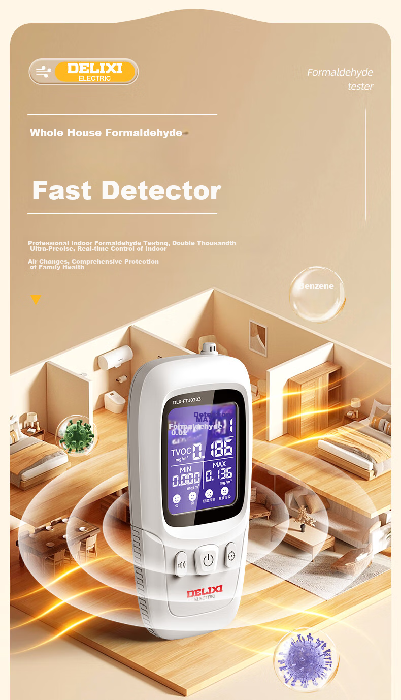 DELIXI ELECTRIC Formaldehyde Detector Indoor Air Quality Monitor Home Formaldehyde Tester Upgraded Version 6