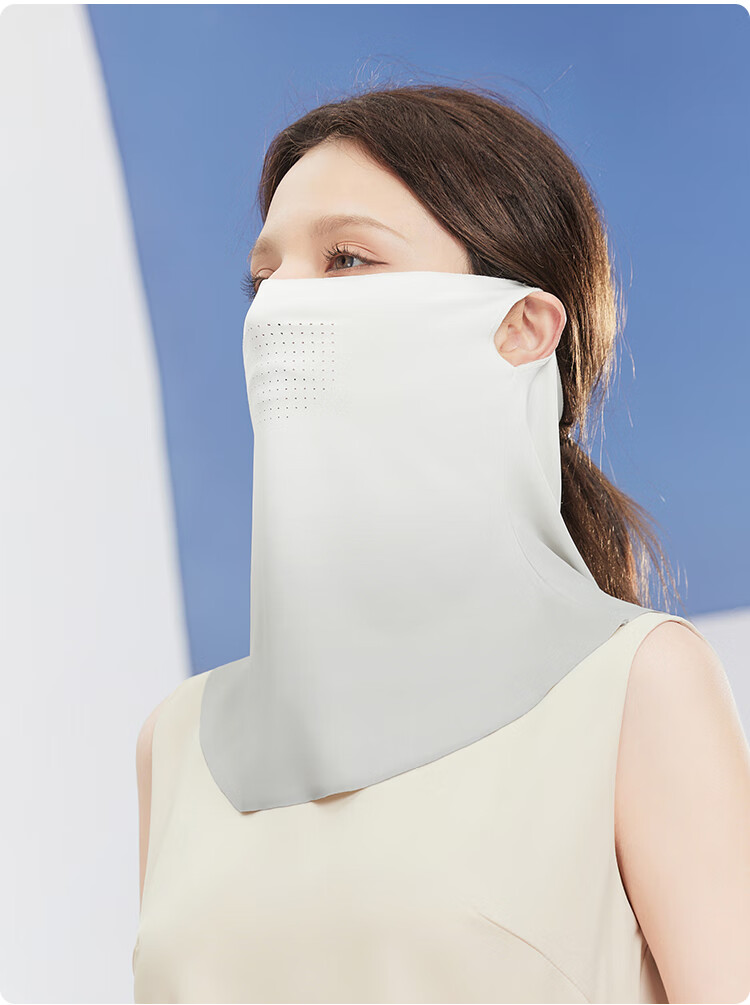 JIUMU Ice Silk Sun Protection Face Mask for Women Summer UV Protection Sunshade Veil Neck Guard Breathable Full Face Mask for Driving 14