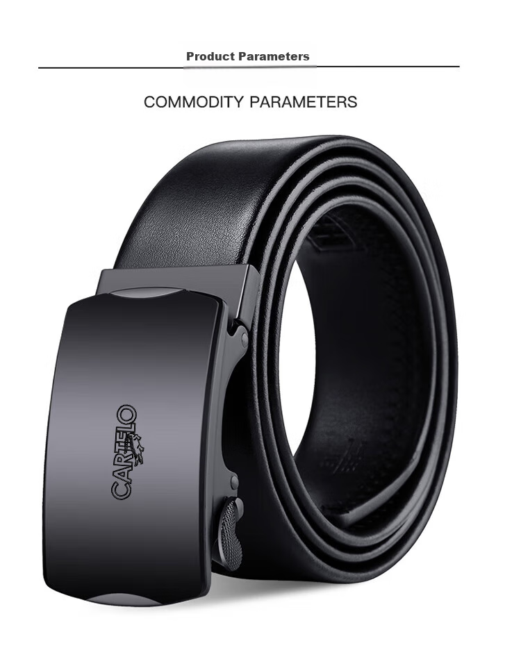 CARTELO Men's Leather Belt with Automatic Buckle, Business Casual Pants, Cowhide Waistband, Gift for Husband Or Father 9