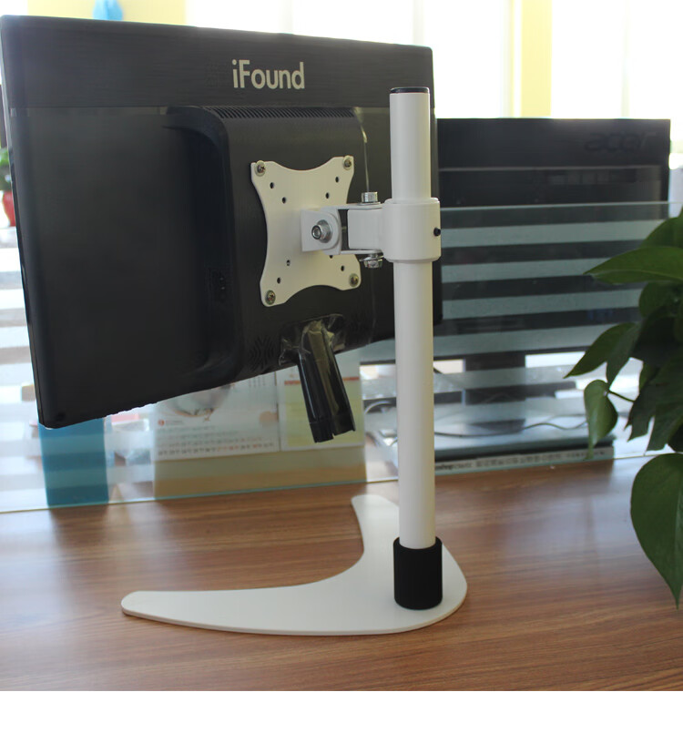 HILLPORT DZ23 White Monitor Riser Stand Desktop Computer Screen Stand Adjustable Rotatable Display Desktop Lift Base 15
