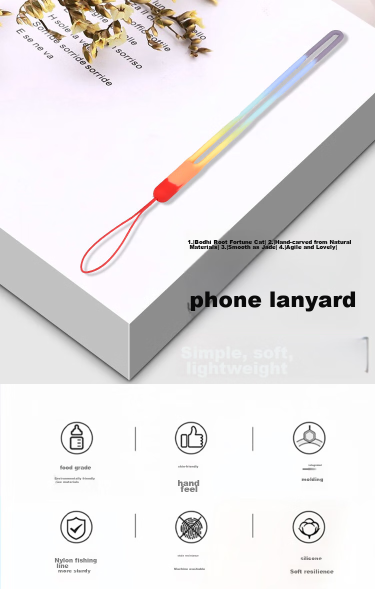 ESCASE Phone Lanyard Wrist Strap Camera Short Cord Wallet USB Drive Key ID Pendant Suitable for Apple 16 Pro Huawei Mate 70 Pro Silicone Soft Version Rainbow Color ES-XS2 1