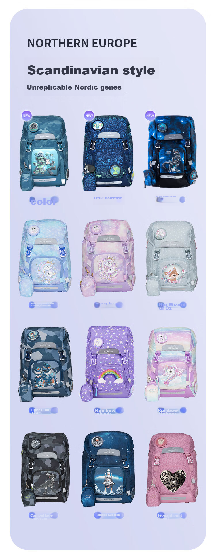 Beckmann Norwegian Primary School Spine-Protecting Backpack, Large Capacity, Stylish, Load-Reducing, for Boys And Girls in Grades 4-6, Children's Backpack 20
