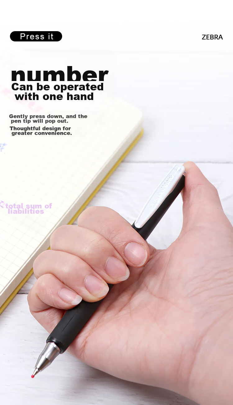 ZEBRA SARASA NANO Retro Color Gel Pen, 0.3mm Comfortable Gel Pen, Low Center of Gravity High Aesthetic Value Student Planner Pen Marker JJH72 Black, Pack of 10 4