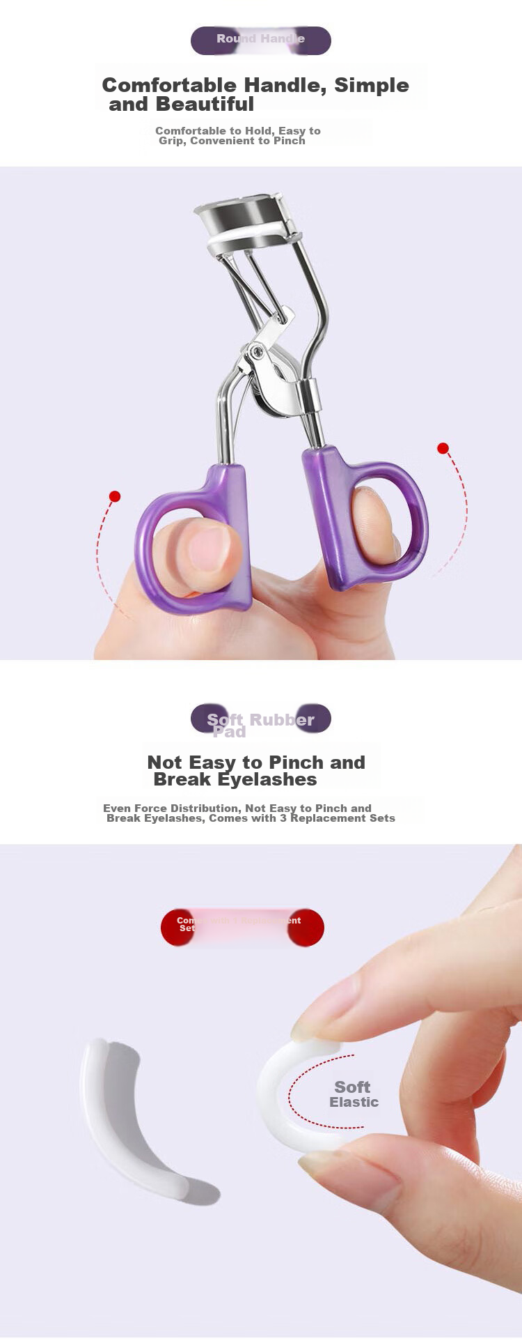UPLUS Eyelash Curler, Natural Sunflower Shaped, No Eye Picking, Portable for Beginners 7