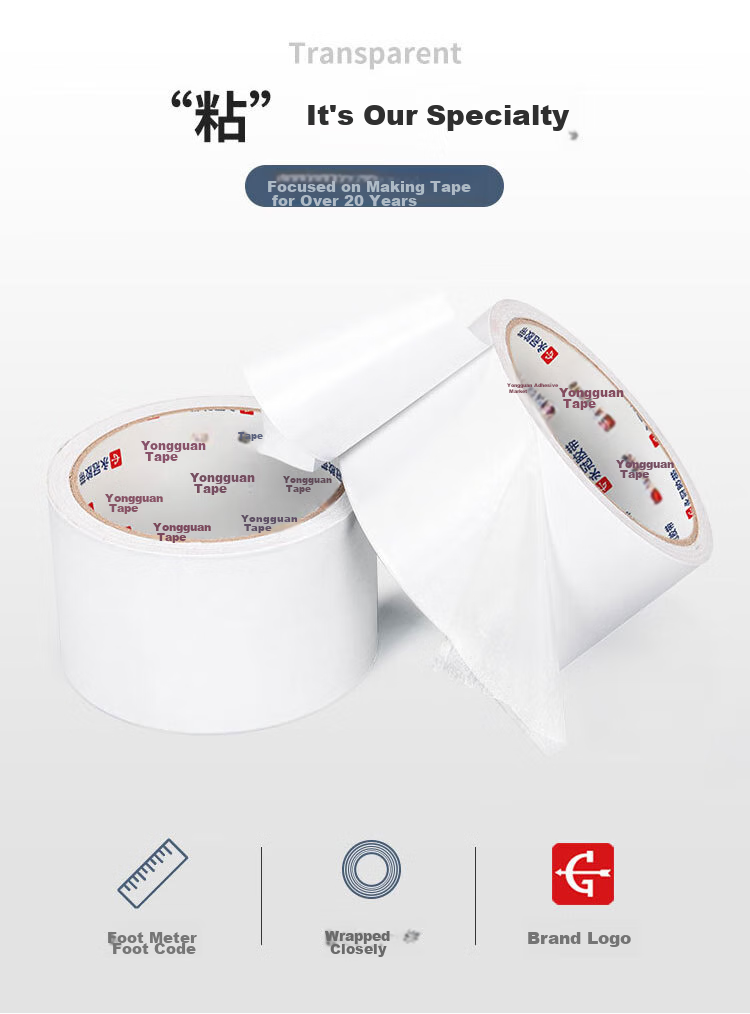 Yongguan Double-Sided Tape for Students, High Adhesive Craft Paper Double-Sided Tape Stationery, Easy to Tear And Stick, Poster Tape 25mm*10m*7 Rolls/bucket, Office Couplets Special Use, Spring Festival Couplets Adhesive Tape 3