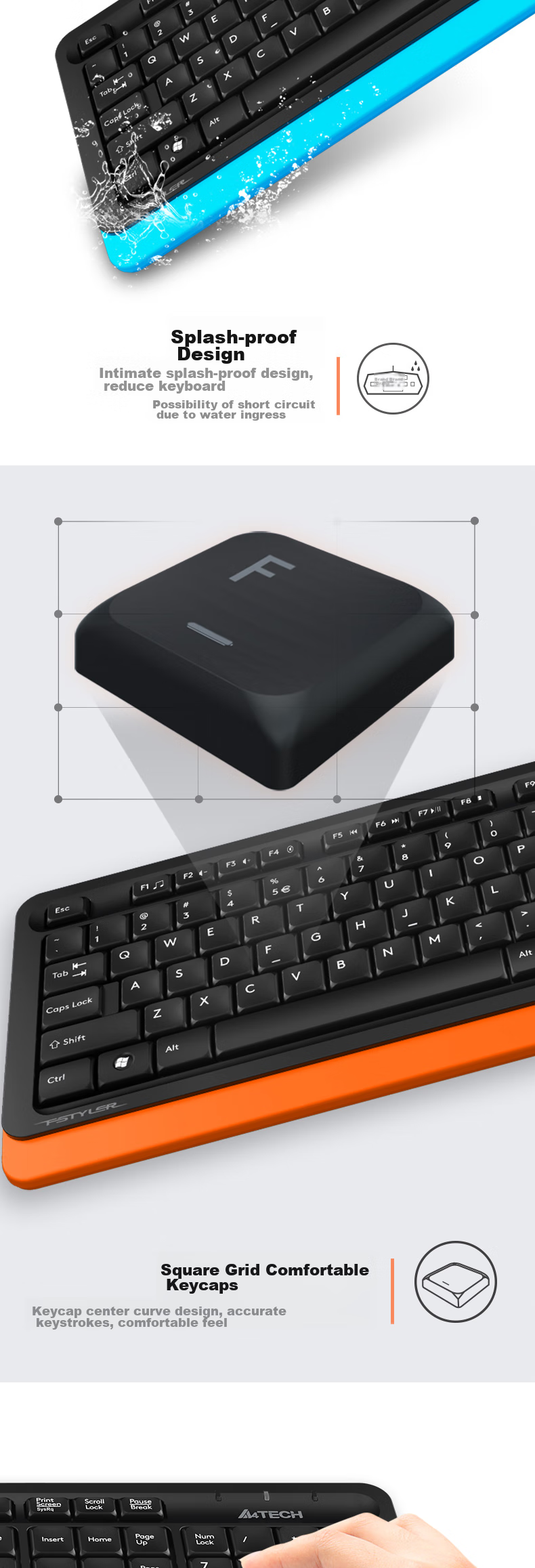 A4TECH FG1010, 104-Key Wireless Keyboard And Mouse Set, Wireless Keyboard And Mouse Combo, Thin Film Keyboard for Office Use, Fei Shidai, Su Kong Hai, Wireless 6