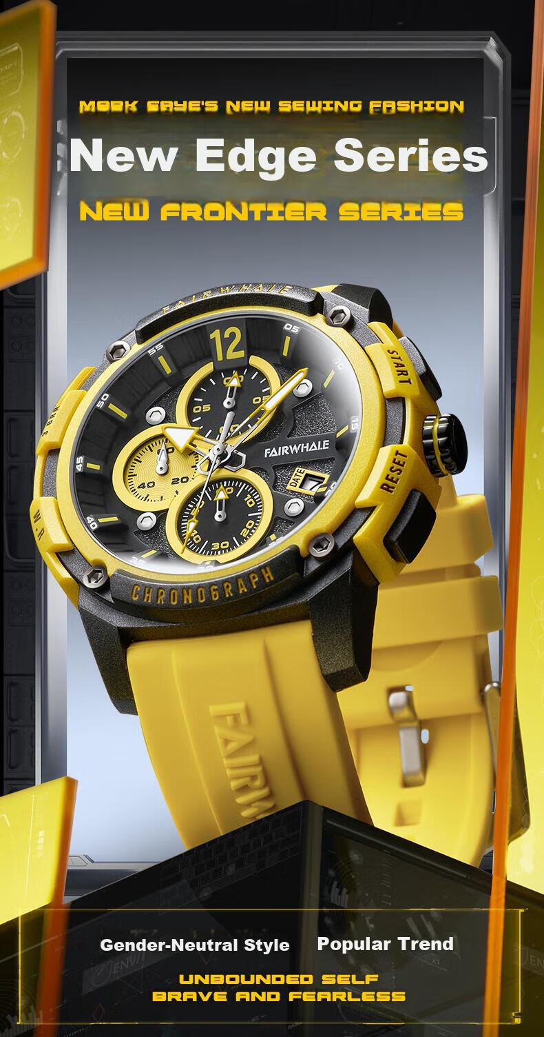MARK FAIRWHALE Mechanical Wind Three-Eye Six-Needle Student Watch for Men, Waterproof Top Ten Famous Watches, National Watch Birthday Gift 4360 1