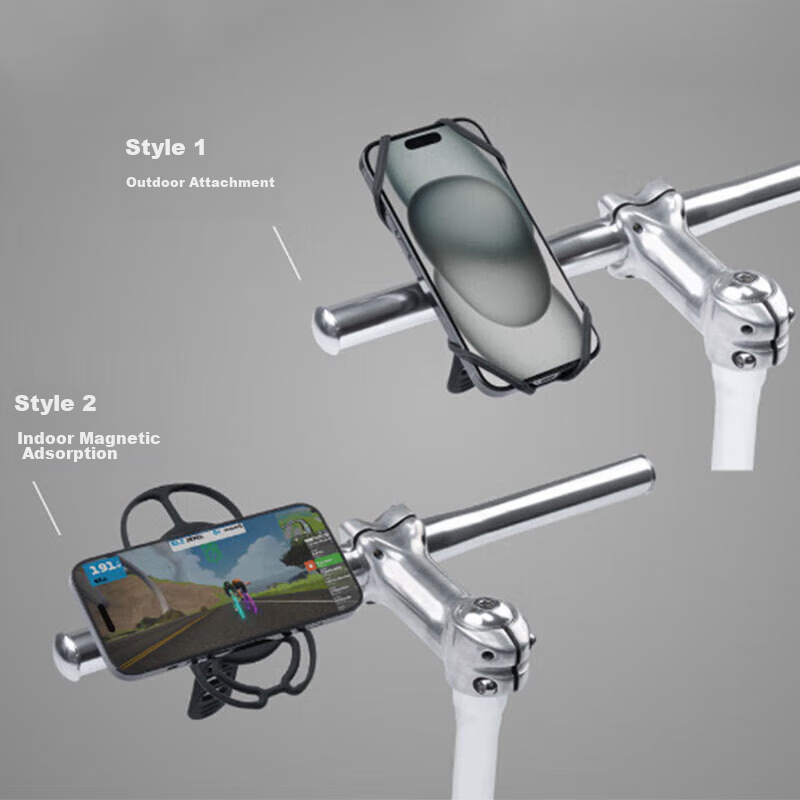 Bone Magnetic Road Bike Phone Mount, Mountain Bike Cycling Navigation Phone Holder, Indoor Cycling Stand Phone Mount