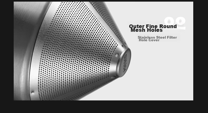 SIMELO Portable Coffee Filter, Double-Layer 304 Stainless Steel Coffee Filter Cup, Pour-Over Coffee Filter 15