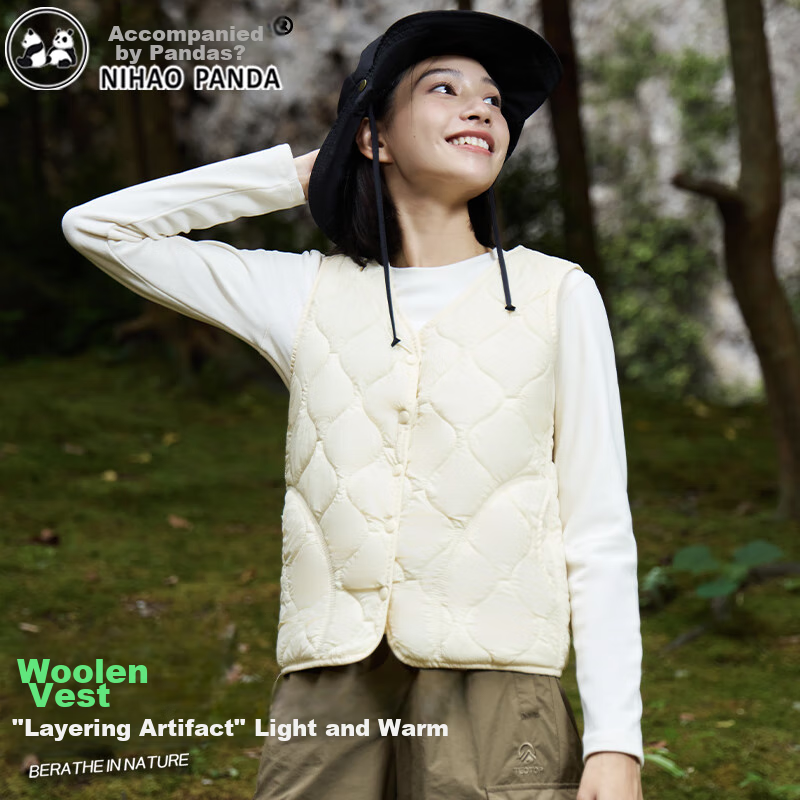 Xiongmaoxiangban Women's Wool Vest for Autumn And Winter, Fashionable And Stylish High-Quality Outer Wear, Thickened Fleece-Lined Vest, 2025 New Style