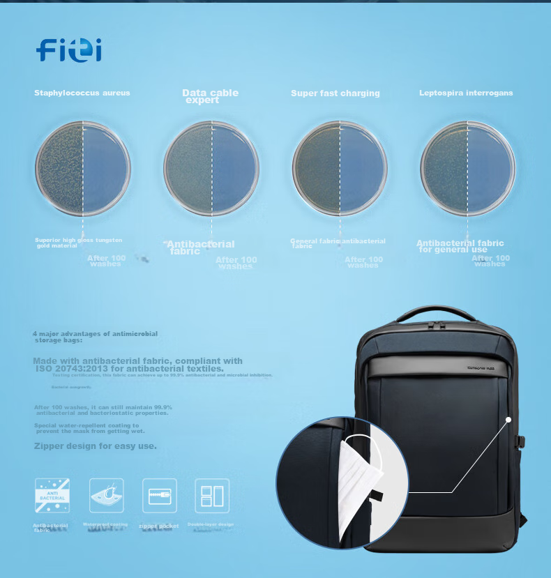 Xinxiuli Business Commute Backpack, Laptop Bag, 15.6-Inch Men's Backpack, Multifunctional Large Capacity, Eco-Friendly Antibacterial HS8 4