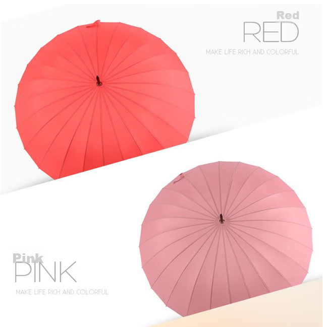 MAYDU Heavy Rain Umbrella, Long Handle, 24 Ribs, Automatic Opening Umbrella, Water-Resistant, Windproof Straight Handle Umbrella M7007, Matcha Gree 13