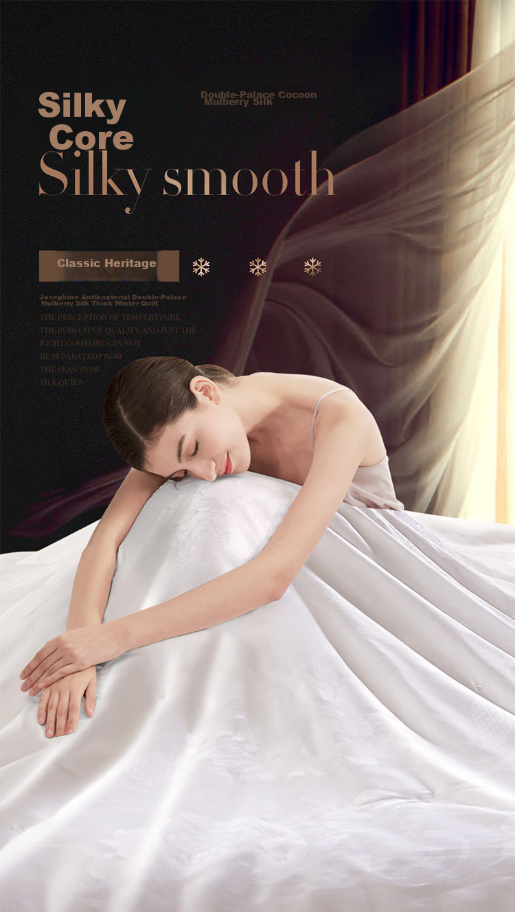 FUANNA Silk Comforter, 100% Mulberry Silk Winter Quilt, Double Cocoon Thickened Winter Duvet, Double Size 6.4 Jin, 203*229cm 1