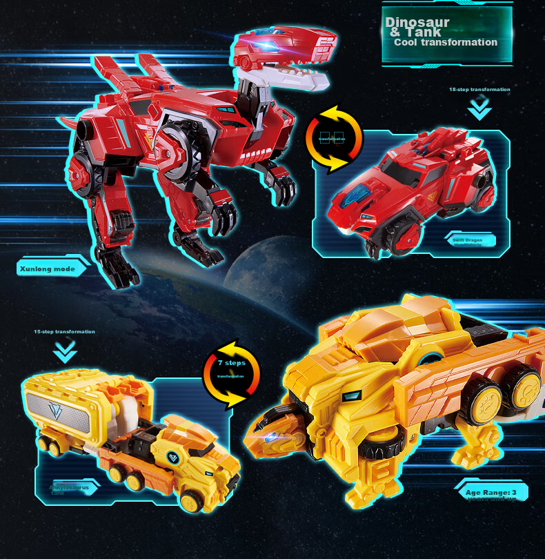 AULDEY Quantum Squad Transforming Robot Super Combination Mecha Supersonic War God Children's Toy Children's Day Gift 9