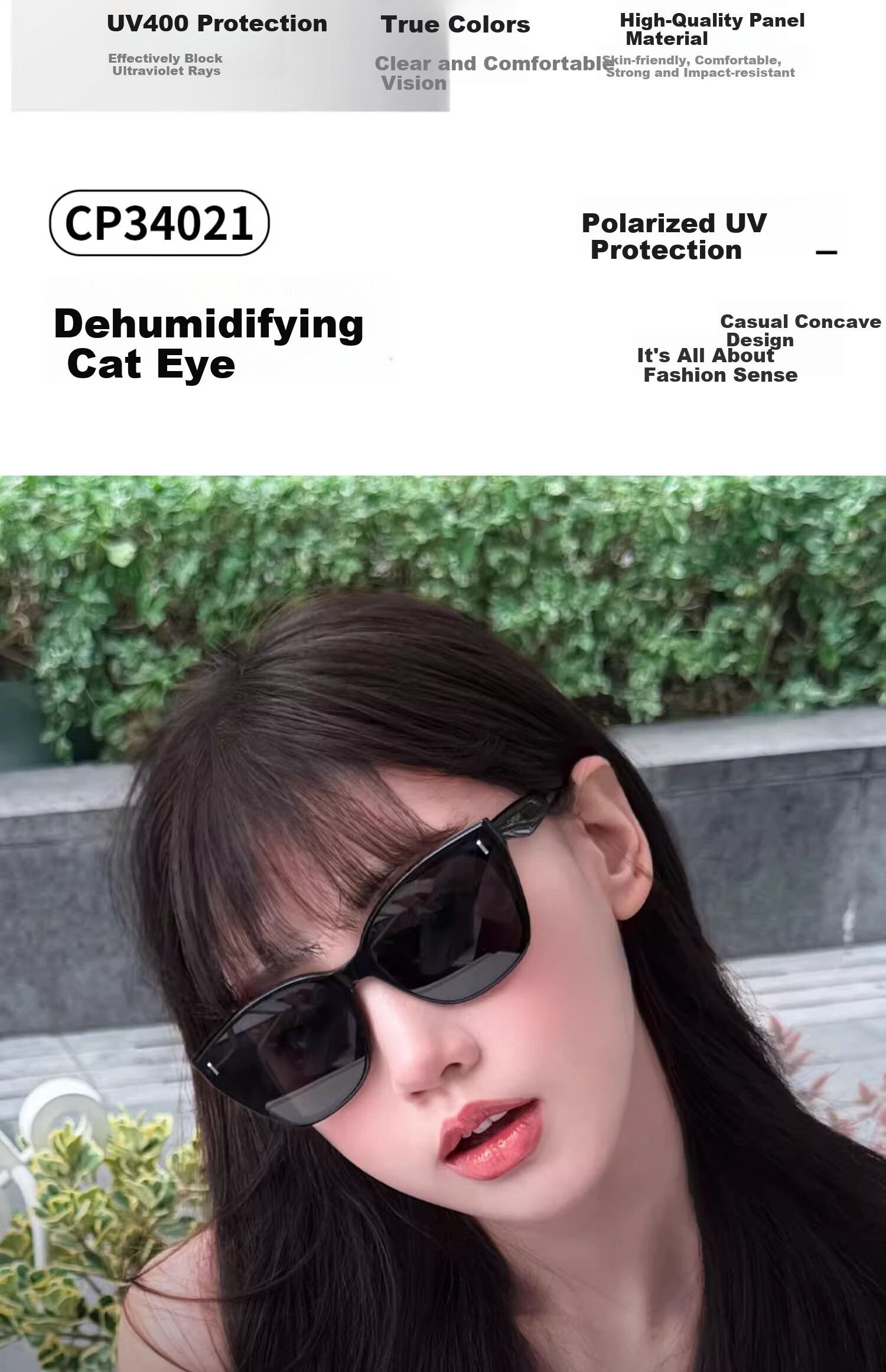 CAPONI Polarized Sunglasses for Women, Myopia Glasses, UV Protection, Driving Glasses, High-End Look, Face-Slimming Effect 8