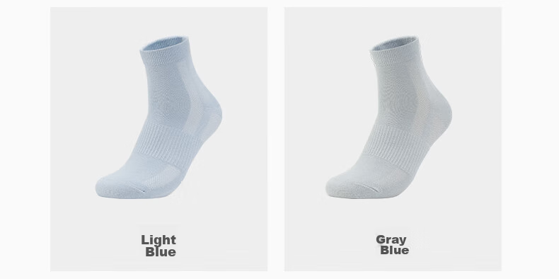 XTEP Men's Sports Running Socks, Sweat-Wicking And Moisture-Absorbing Breathable Socks, Beige + Medium Gray + Black, One Size Fits All 5