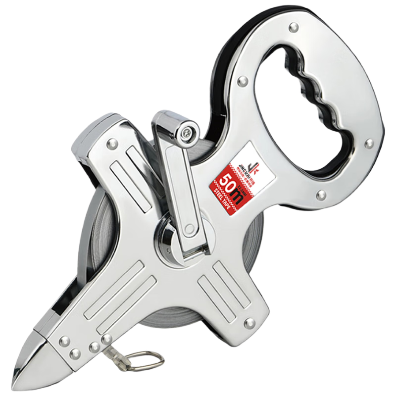 Jingkai 50-Meter Tape Measure, Handheld Steel Frame Ruler, Cross-Shaped Long Tape Measure, Nickel-Plated Steel Ruler, Engineering Ruler, Construction Site Measuring Ruler, Large Frame Ruler