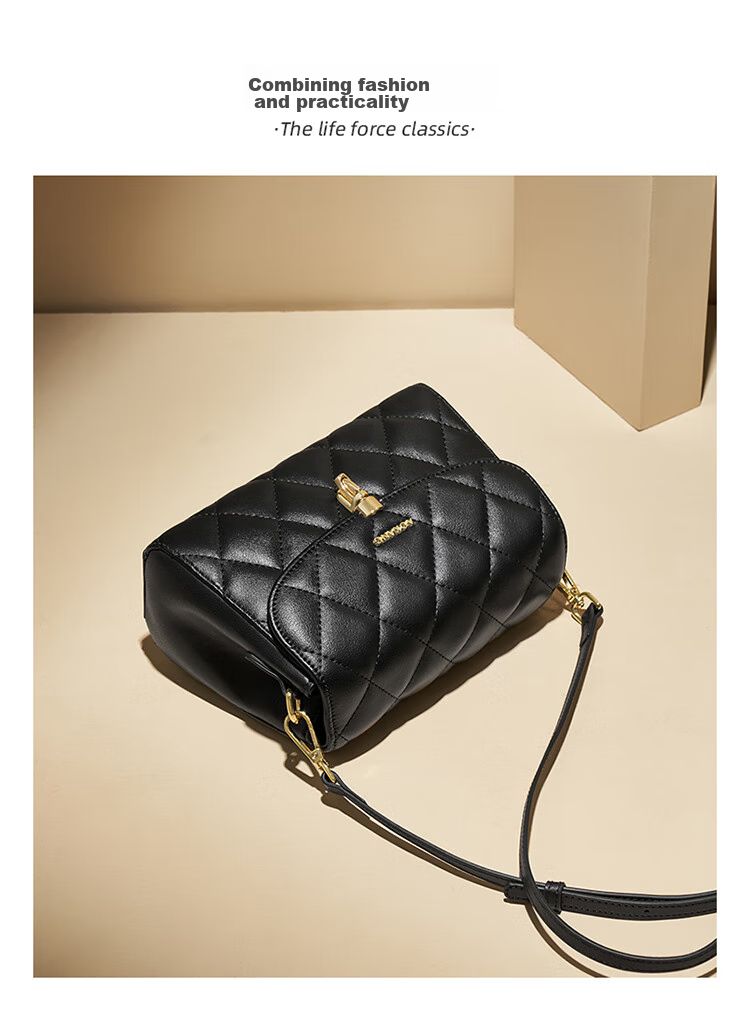 Aokang Women's Handbag, Cowhide Leather, Trendy Diamond Pattern Chain Bag, Light Luxury Crossbody Shoulder Bag, Birthday And 520 Gift for Girlfriend Or Wife 8