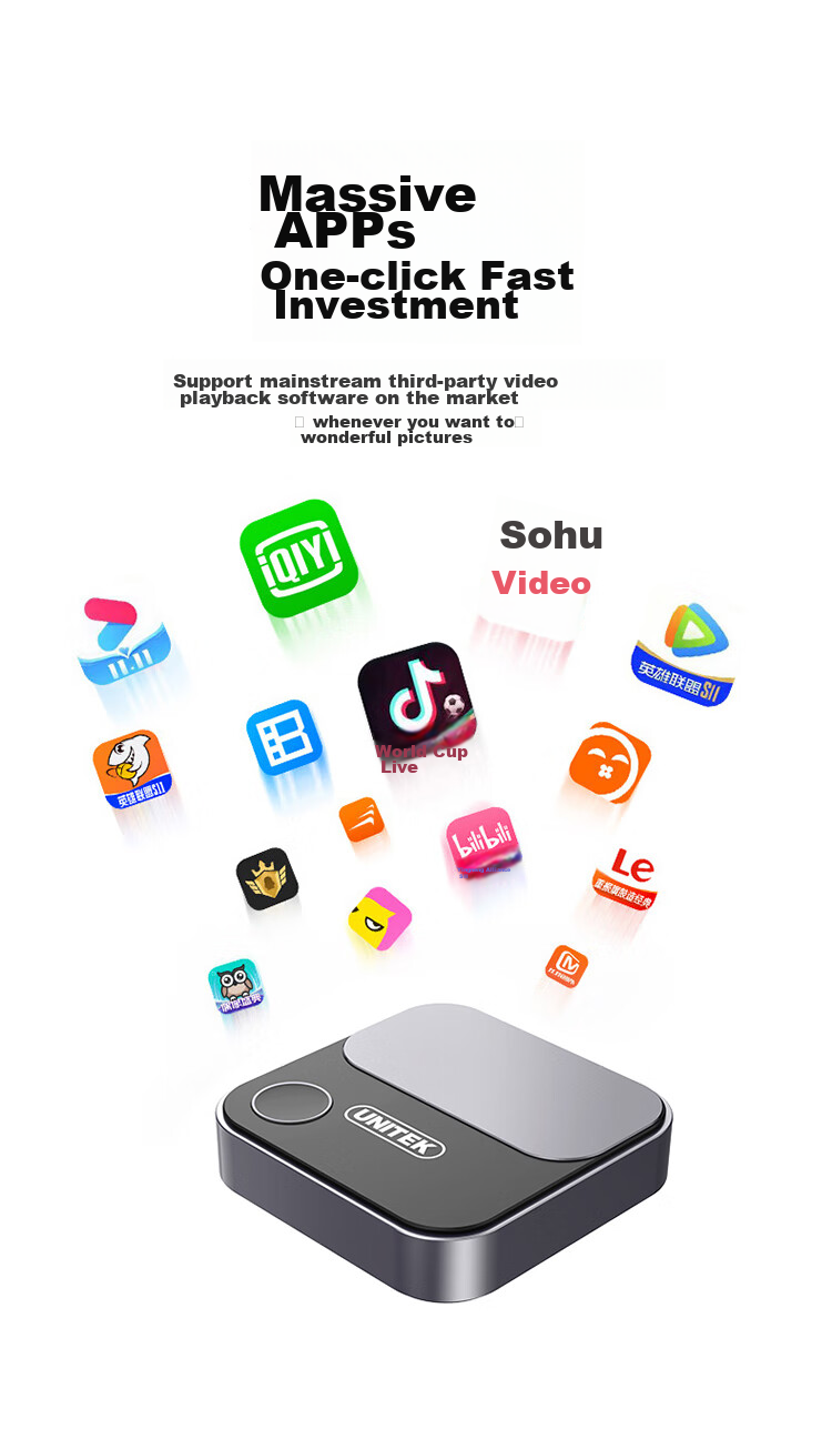 UNITEK Wireless Screen Mirroring Device HDMI Audio-Video Synchronization Transmitter Compatible with Apple Android Computers for Connecting TV Monitor Projector 4K60Hz HD 5G Dual-Band V162B 9