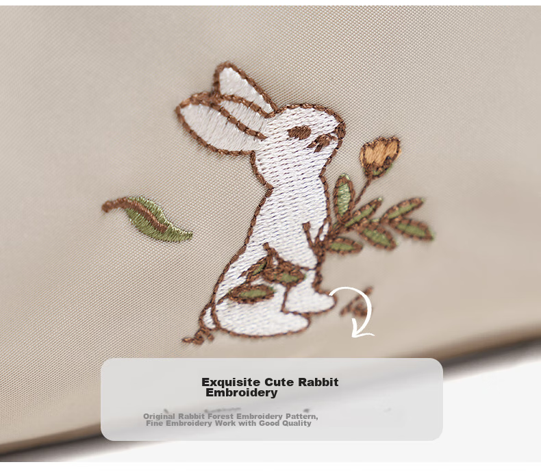 Laifu Xiaomifeng Embroidered Backpack for Women, Korean-Style Fashionable Commuter Travel Canvas Small Backpack 12