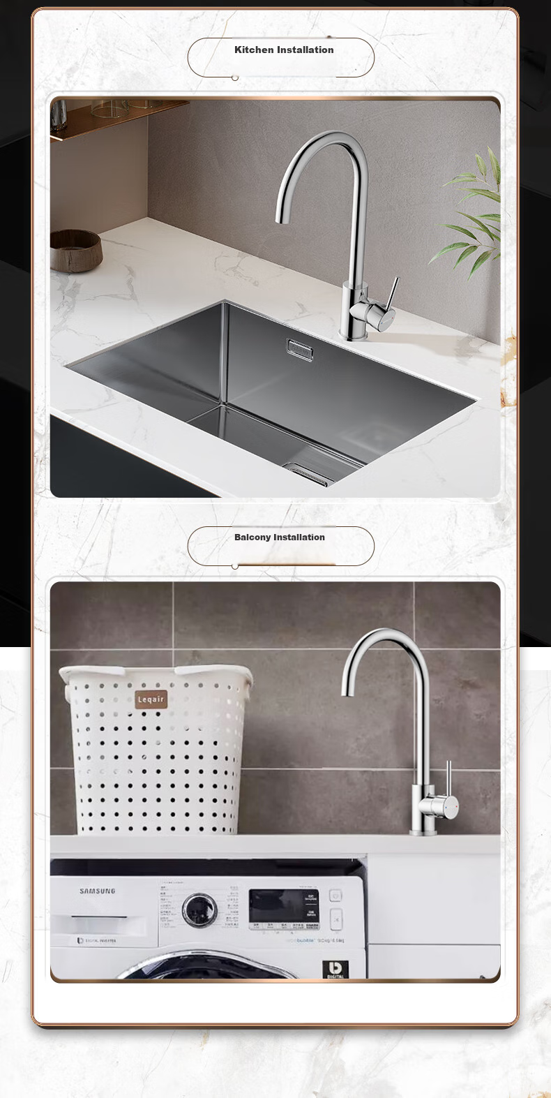 ARROW Kitchen Hot And Cold Faucet, Sink Tap, Healthy Tap, 360° Rotating Hot And Cold Dual Control AE45305CP 21