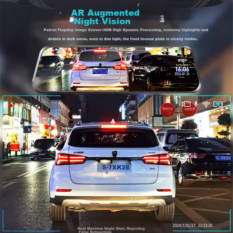 Видеорегистратор Aigo D3, 2K, 2 камеры (передняя и задняя), 360 градусов, 24-часовая запись, без проводки
