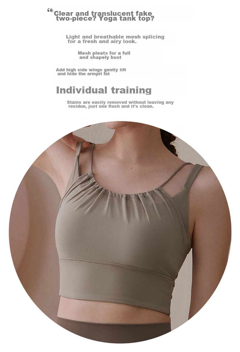 XUEXIMAN Sports Bra for Women, Shock-Absorbing Running Yoga Vest, Anti-Sagging High-Impact Zipper Fitness Bra 2
