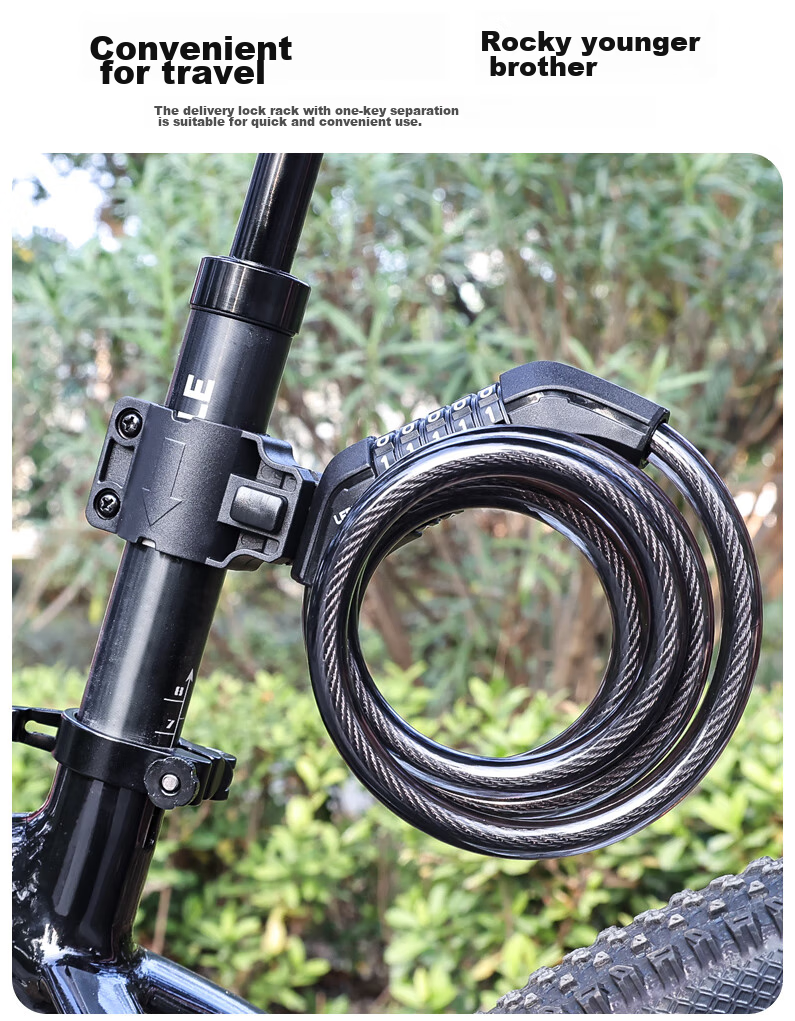 LEBYCLE Bicycle Combination Lock, Anti-Theft Lock, Chain Lock, Portable Steel Wire Lock, Cycling Equipment, Bicycle Lock, 5-Digit Steel Cable Lock 9