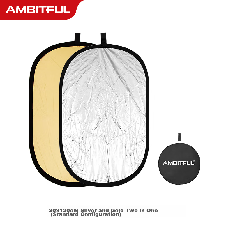 AMBITFUL Zhijie 80*120cm Two-In Gold And Silver Reflective Board, Photography Prop, Fill Light Board, Folding Diffusion Board, Light Control Board, Soft Light Board, Photography Equipment