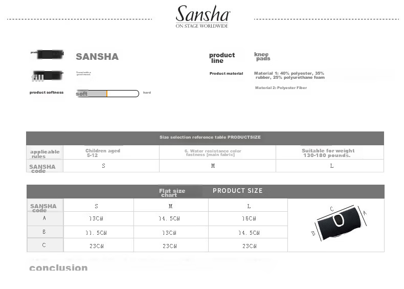 Sansha Ballet Dance Yoga Practice Casual Sports Knee Pads for Men And Women, Thickened Black Style, Size M 2