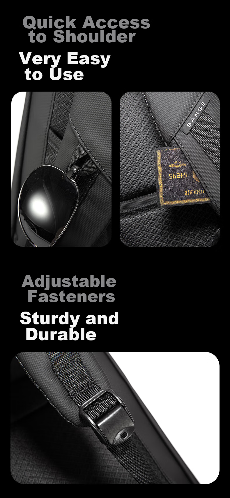 Bange Multifunctional Anti-Theft Laptop Backpack, Business Commute Travel, Wet And Dry Separation, Men's Backpack, 721646 Black 20
