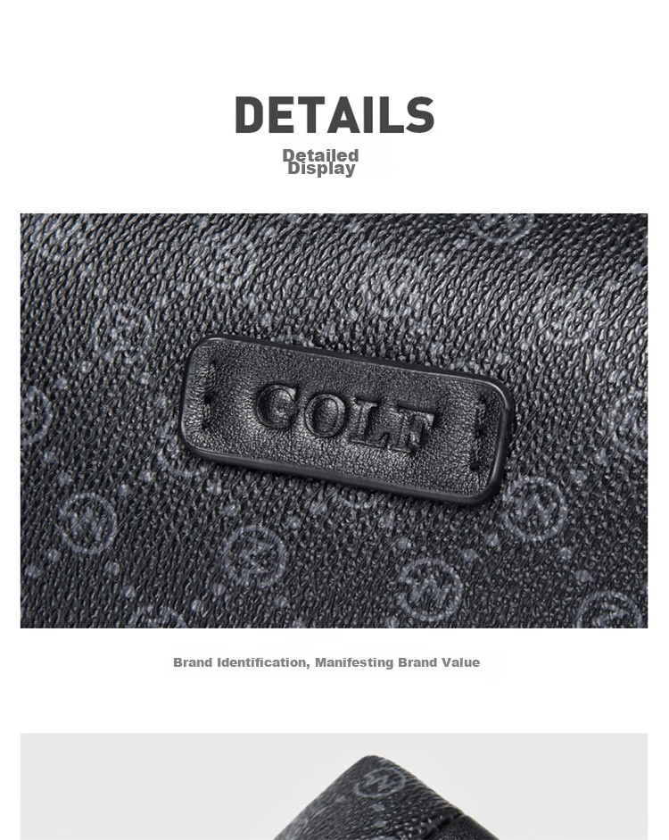 GOLF Shoulder Bag for Men, Printed Water-Resistant Large Capacity Trendy Crossbody Bag, Multifunctional Hand-Held Bag, Casual Fashion Waist Pack 5I597258J Black 24