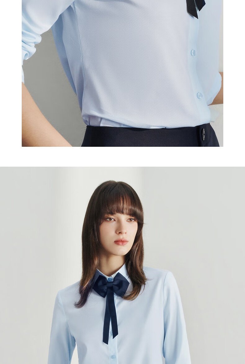 G2000 Mall-Matching Detachable Bow Tie Top Long-Sleeve Shirt 41223023G2, White, Size 34 7