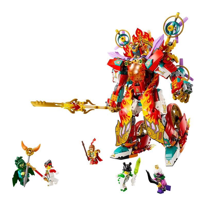 LEGO Building Blocks Wukong Xiaoxia 80057 Nezha Fire Mech, Boys And Girls Children's Toy, Birthday Gift, Home Decoratio