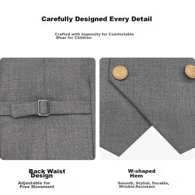 Yinuofang Children's Suit Vest Set Boys' Performance Outfit Gray Formal Wear High-End Gray: Vest Set 170CM 10
