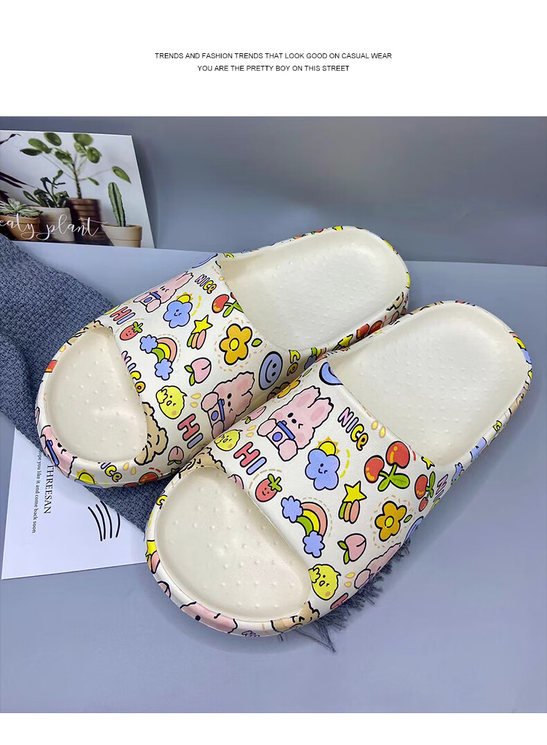 CARTELO Women's Slippers with Squishy Feel, Home Slippers, Slide Sandals, Bathroom Slippers, Women's Shoes 0824 Animal Park 36-37 15