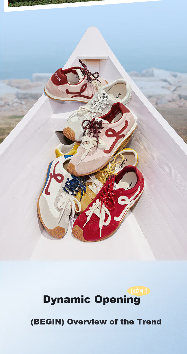 BASTO [Zhang Yuexi's Choice] Candy-Colored Height-Increasing Training Shoes, Slanted Casual Forrest Gump Shoes for Women, Yellow, Size 36 9