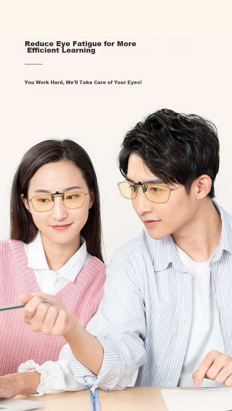 Quark Official [US Patent Black Lenses] Myopia Clip-On Glasses with Blue Light Blocking And UV Protection Sm9502 6