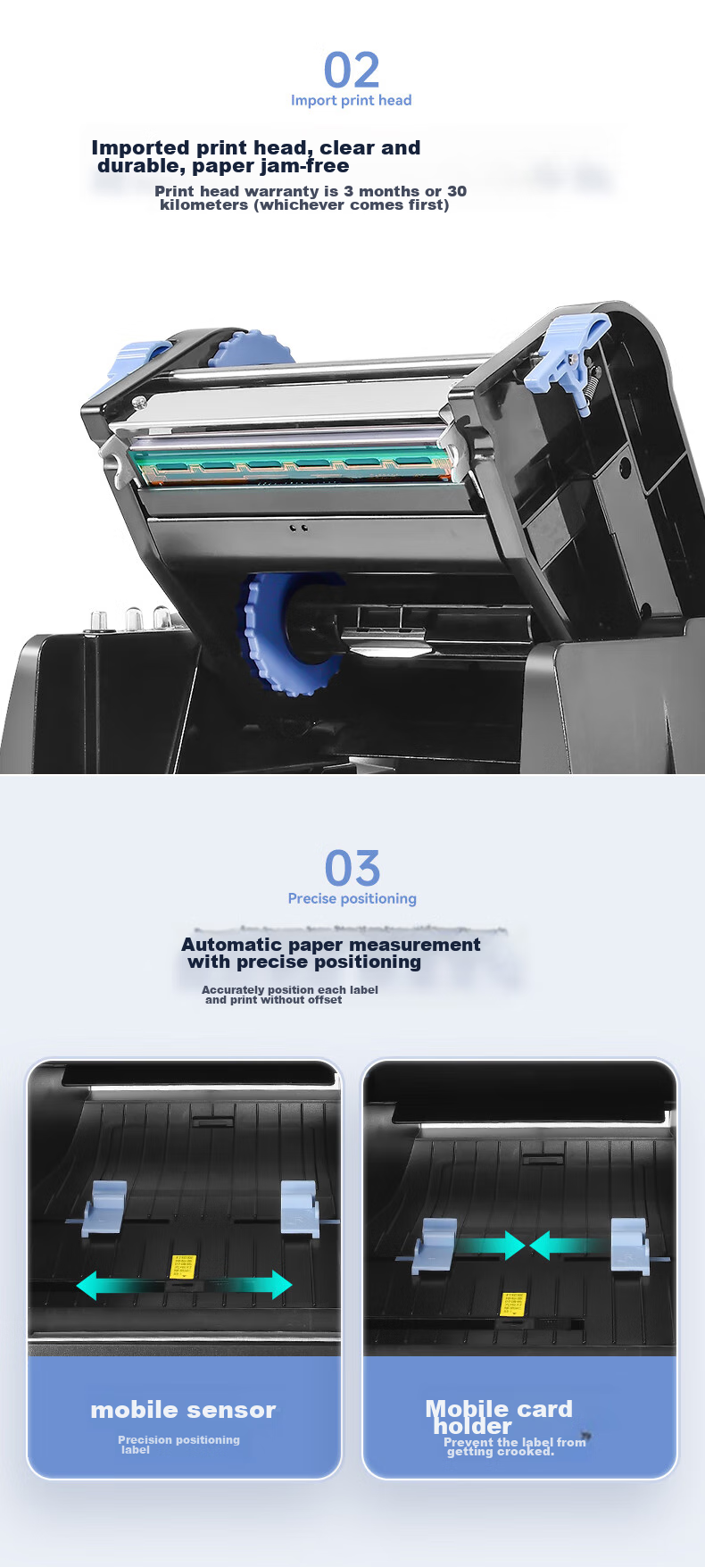 HPRT HLP106B Carbon Ribbon Label Barcode Printer Thermal Transfer Printing for Clothing Tags, Coated Paper Price Tags, Express Delivery Barcode Stickers Non-Adhesive High-Definition Computer Versio 10