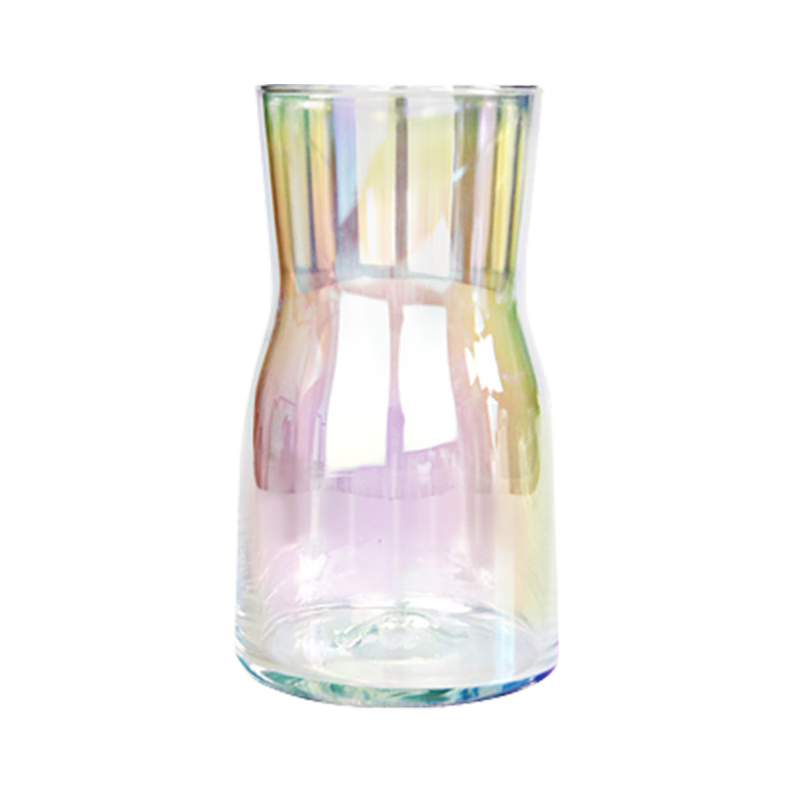 SUGER LOVE Glass Vase for Flower Arrangement, Water Cultivation Container, Living Room Decoration, Luxurious High-End Green Plant Vase, 17cm Tall