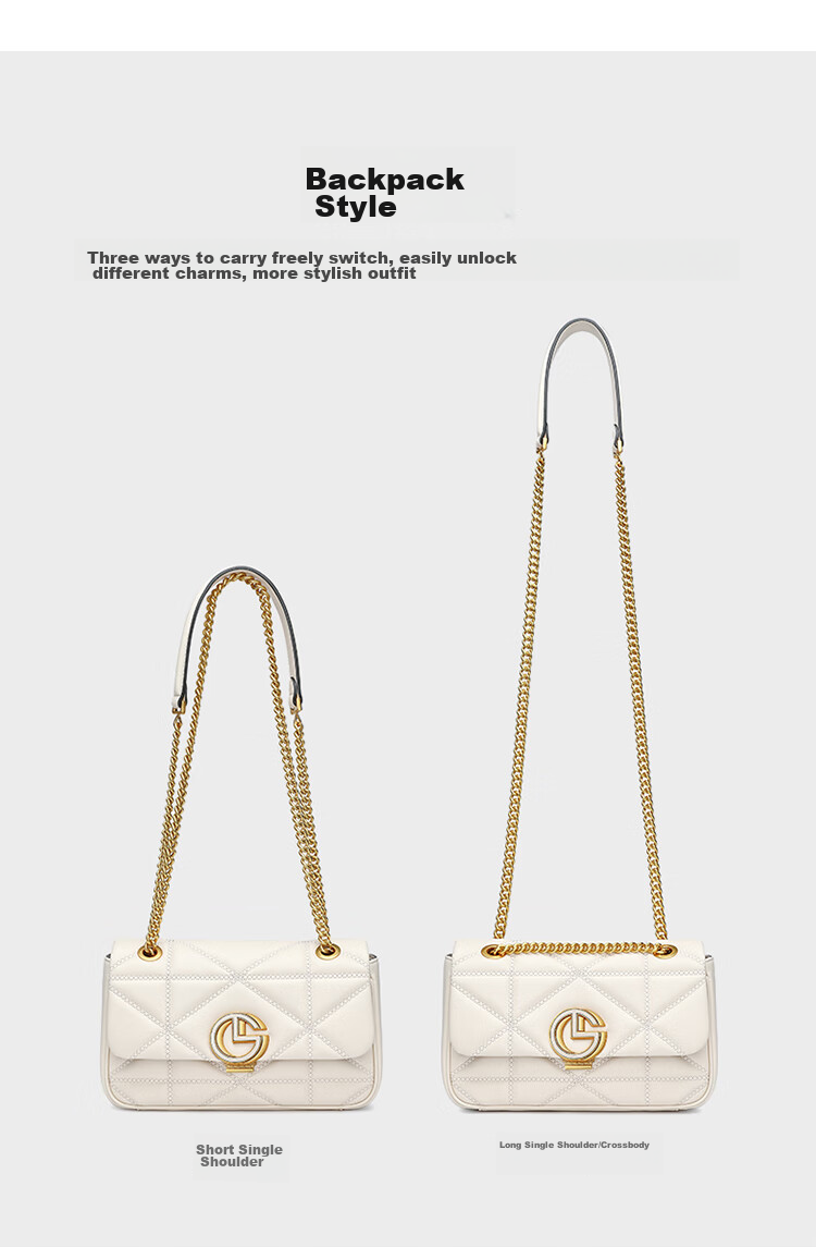 Goldlion Women's Handbag, Fashionable Shoulder Bag, Chain Bag, Crossbody Small Square Bag, Birthday Gift 13