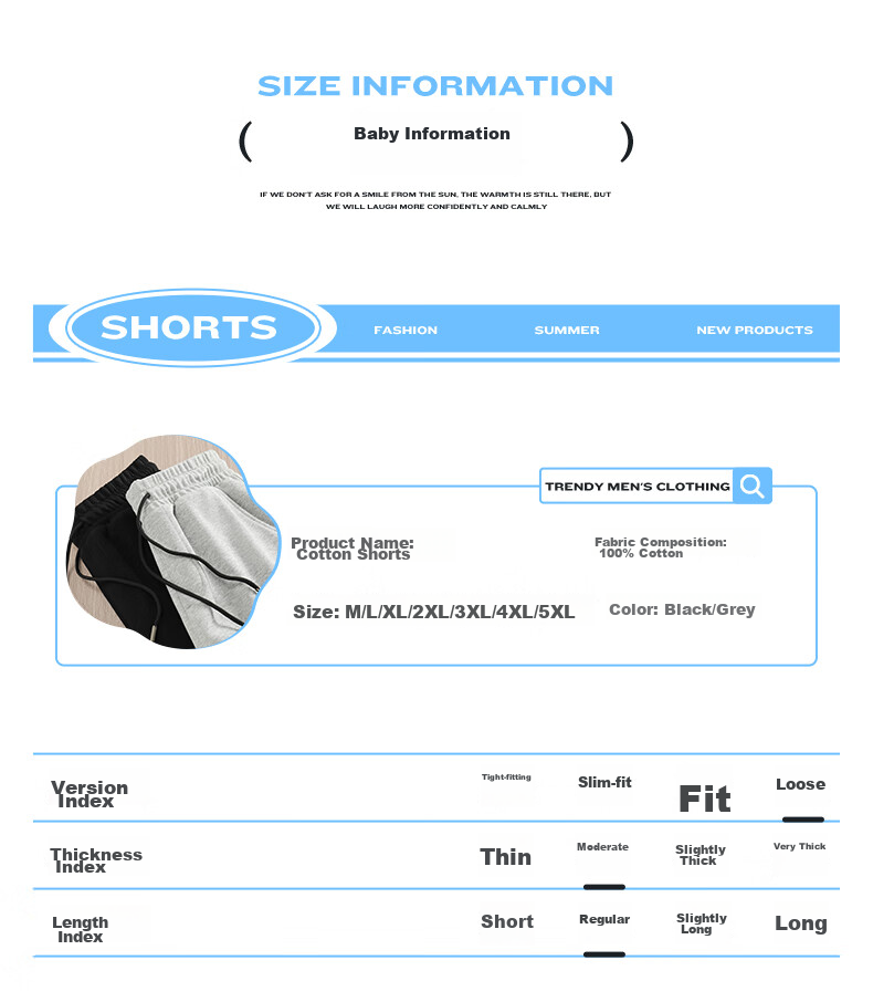 Baleno Men's Summer American Style Simple Trendy Loose Cotton Five-Point Shorts Breathable Large Size Casual Pants 8
