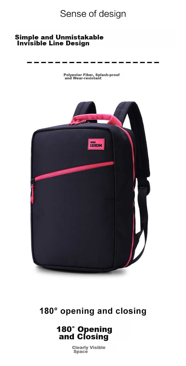 LEXON Women's Backpack, 12/13 Inch Laptop Bag, Casual Lightweight Fashionable School Bag, Travel Toiletry Bag, Black 8
