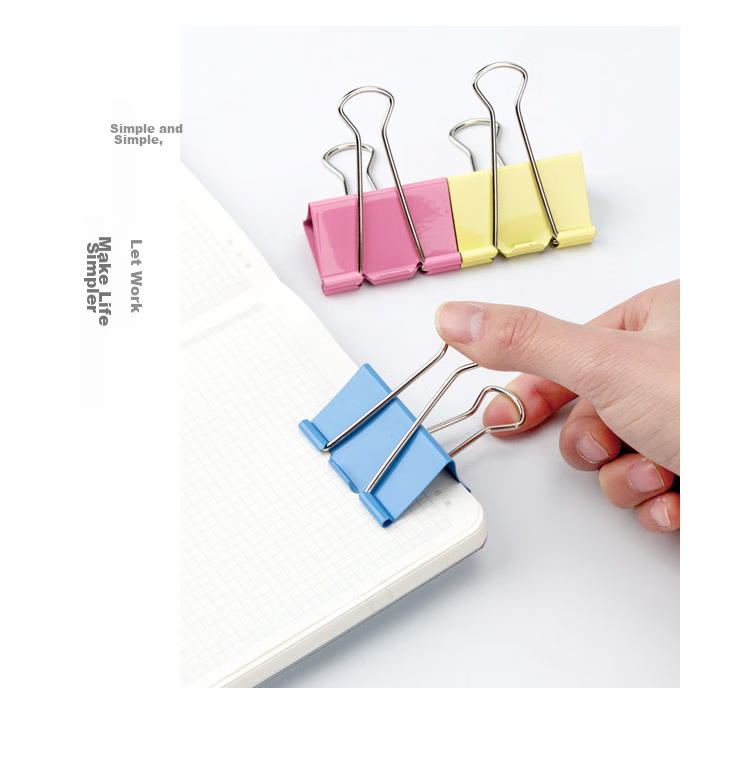 GuangBo , 12-Pack, 50mm Colorful Binder Clips, Office Stationery, PJTC010 9